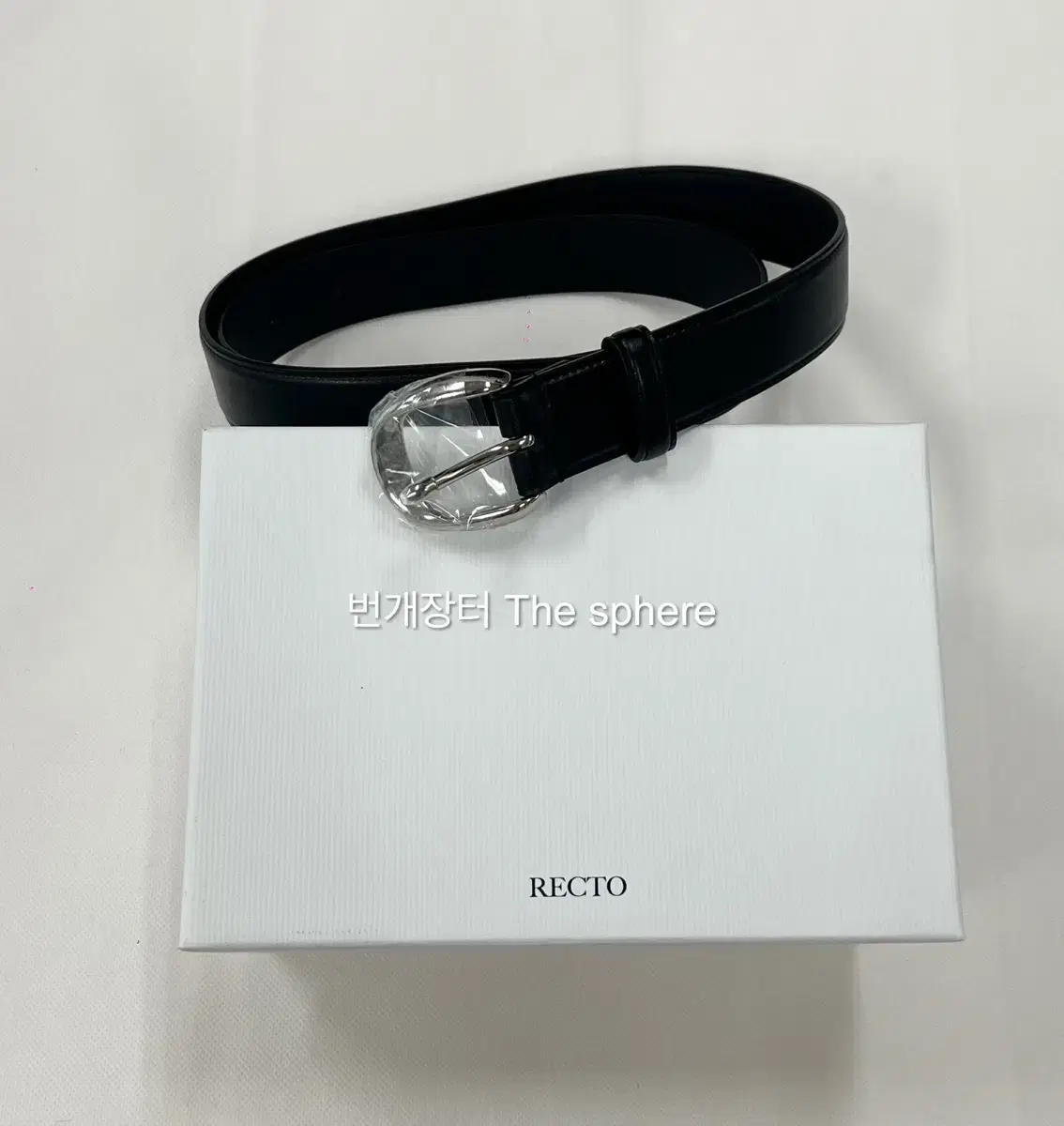 RECTO | 렉토 Recto Signature Round Buckle Belt Silver #렉토